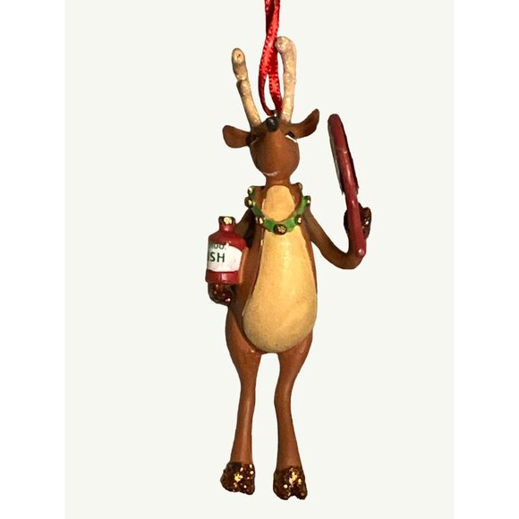 Department 56 Christmas With The Clauses Reindeer Gets Spiffed Up Ornament - Picture 2 of 10